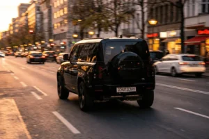 2025 land rover defender black on the road schutzcarr