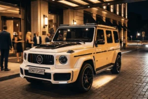 Brabus G Class outside hotel schutzcarr
