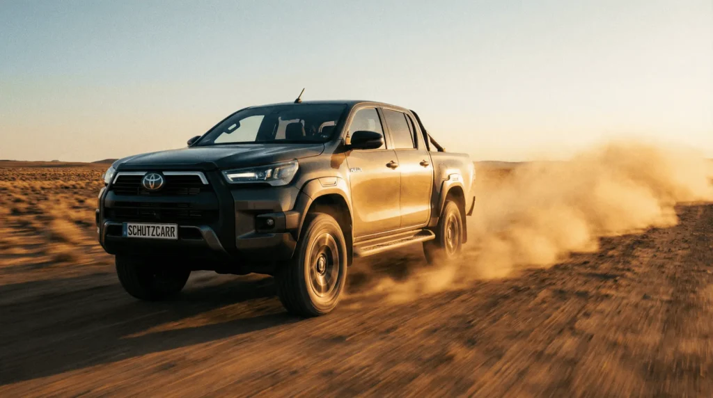 Toyota Hilux armored desert drive