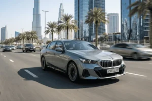 bmw 5 series on dubai road schutzcarr