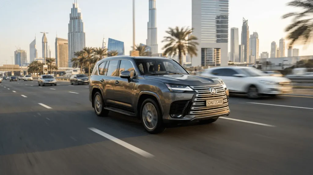 lexus lx600 on dubai road schutzcarr