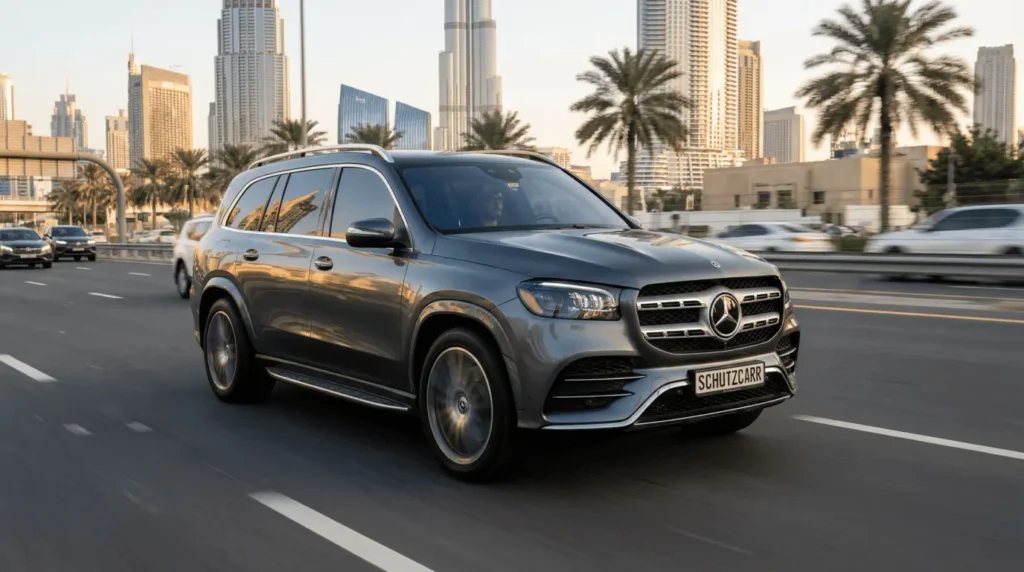 mercedes gl 500 on dubai highway schutzcarr