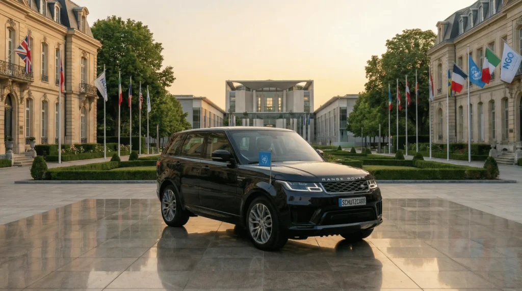 Range Rover Sport armored SUV used by institutional clients for VIP ground transport