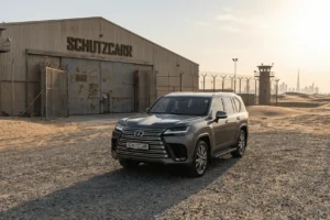 schutzcarr lexus lx600 suv outside warehouse