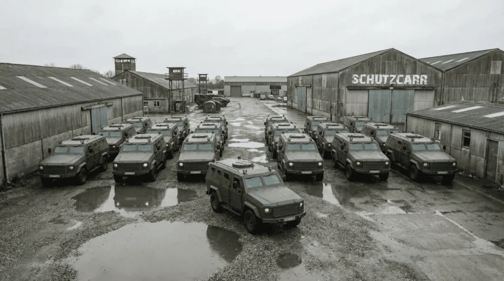 SchutzCarr warehouse fleet of APCs for VIP support transport and convoys