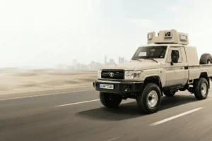 toyota land cruiser 79 on dubai highway