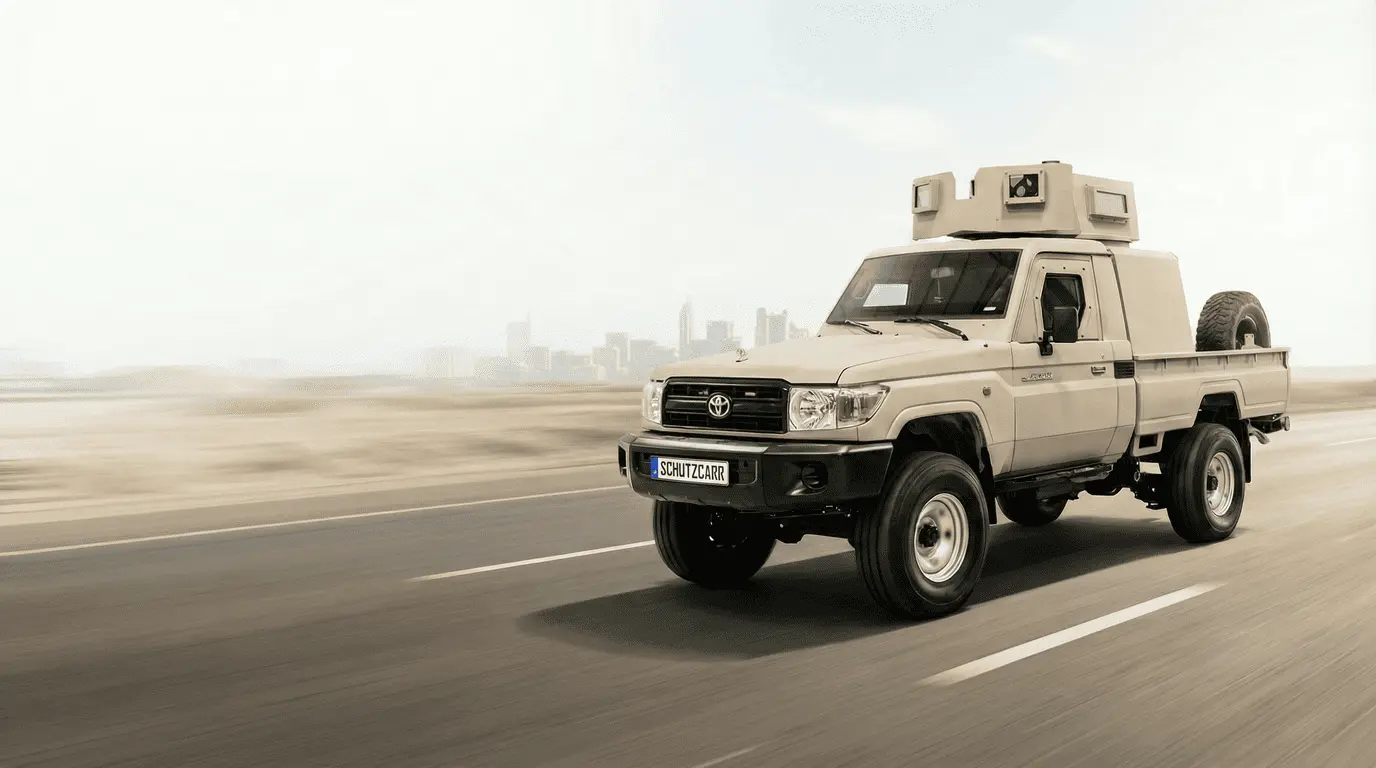 toyota land cruiser 79 on dubai highway
